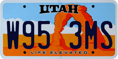 UT license plate W953MS
