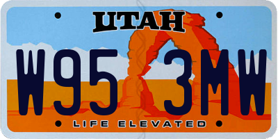 UT license plate W953MW
