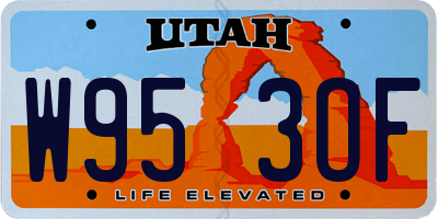 UT license plate W953OF