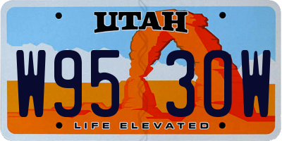 UT license plate W953OW