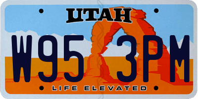 UT license plate W953PM