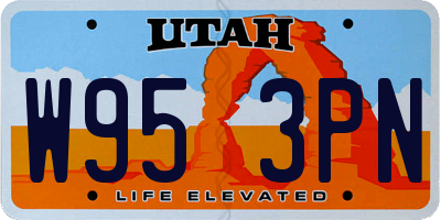 UT license plate W953PN