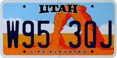 UT license plate W953QJ