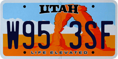 UT license plate W953SF
