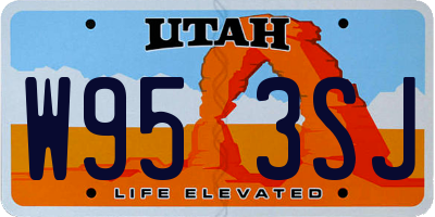 UT license plate W953SJ