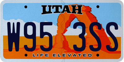 UT license plate W953SS
