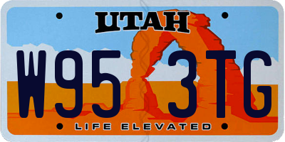 UT license plate W953TG