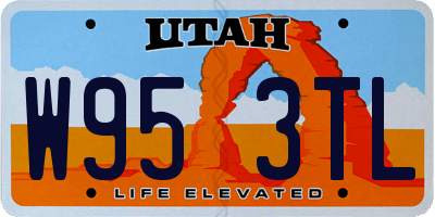 UT license plate W953TL