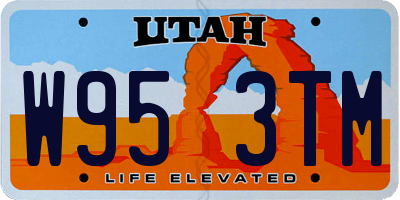 UT license plate W953TM