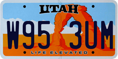 UT license plate W953UM