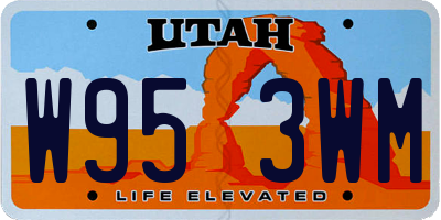 UT license plate W953WM