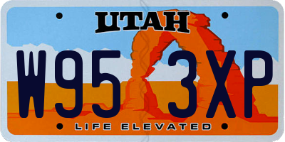 UT license plate W953XP