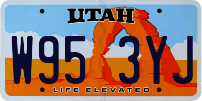 UT license plate W953YJ