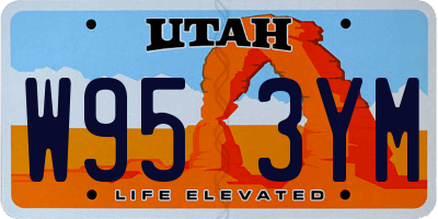 UT license plate W953YM