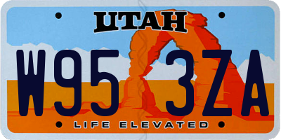 UT license plate W953ZA