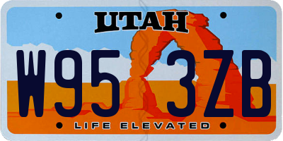UT license plate W953ZB