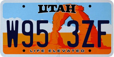 UT license plate W953ZF