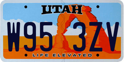 UT license plate W953ZV