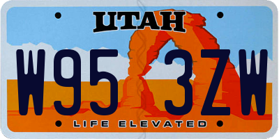 UT license plate W953ZW
