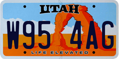 UT license plate W954AG