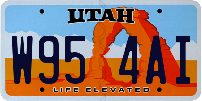 UT license plate W954AI