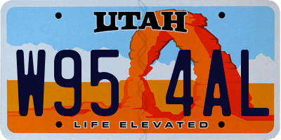 UT license plate W954AL