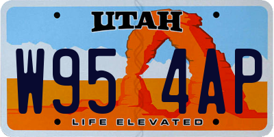 UT license plate W954AP