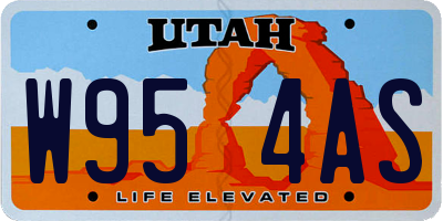 UT license plate W954AS
