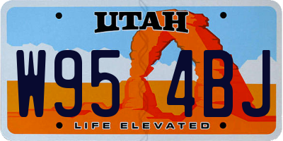 UT license plate W954BJ
