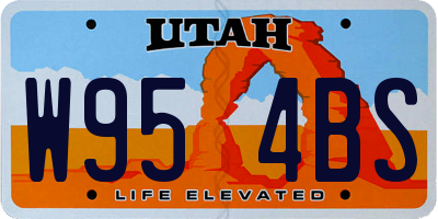 UT license plate W954BS