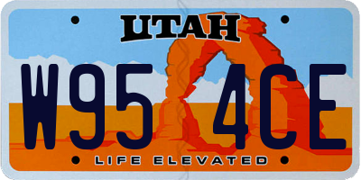 UT license plate W954CE