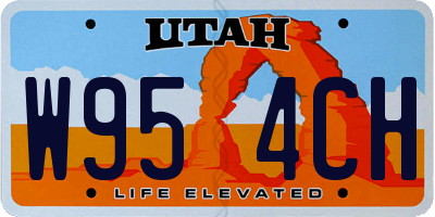 UT license plate W954CH