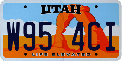UT license plate W954CI