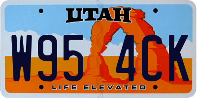 UT license plate W954CK