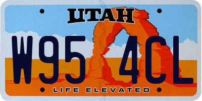 UT license plate W954CL