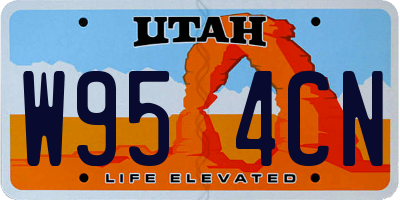 UT license plate W954CN