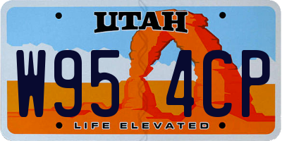 UT license plate W954CP