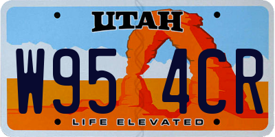 UT license plate W954CR