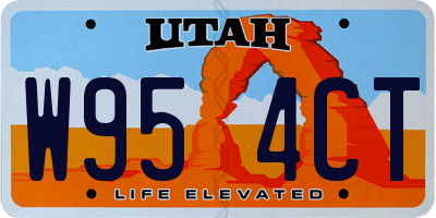 UT license plate W954CT
