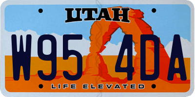 UT license plate W954DA