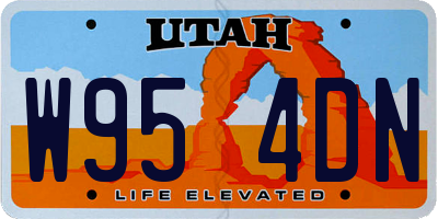 UT license plate W954DN