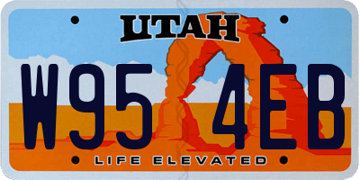 UT license plate W954EB
