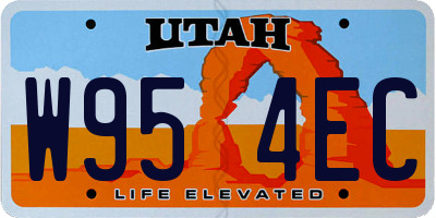 UT license plate W954EC