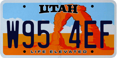 UT license plate W954EF