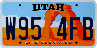 UT license plate W954FB