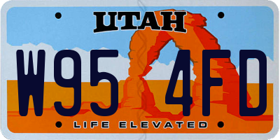 UT license plate W954FD