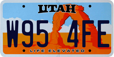UT license plate W954FE