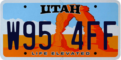 UT license plate W954FF