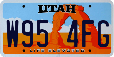 UT license plate W954FG