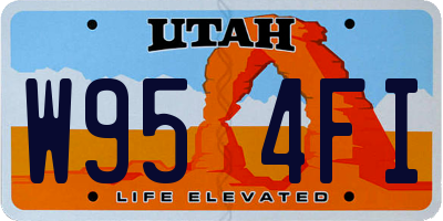 UT license plate W954FI